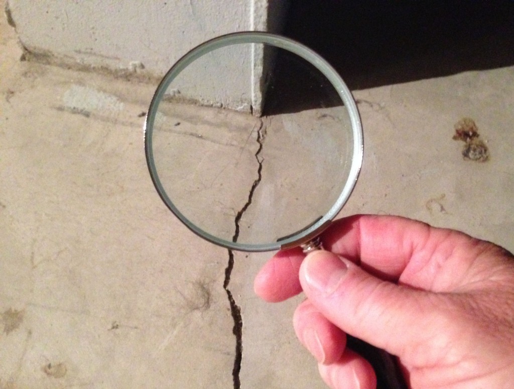 Inspecting a cracked floor